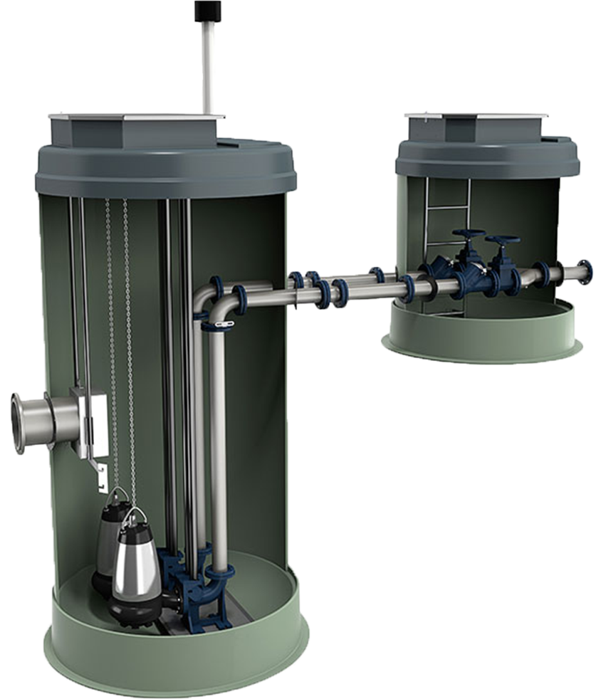 computer design of a completely packaged lift station with valve box